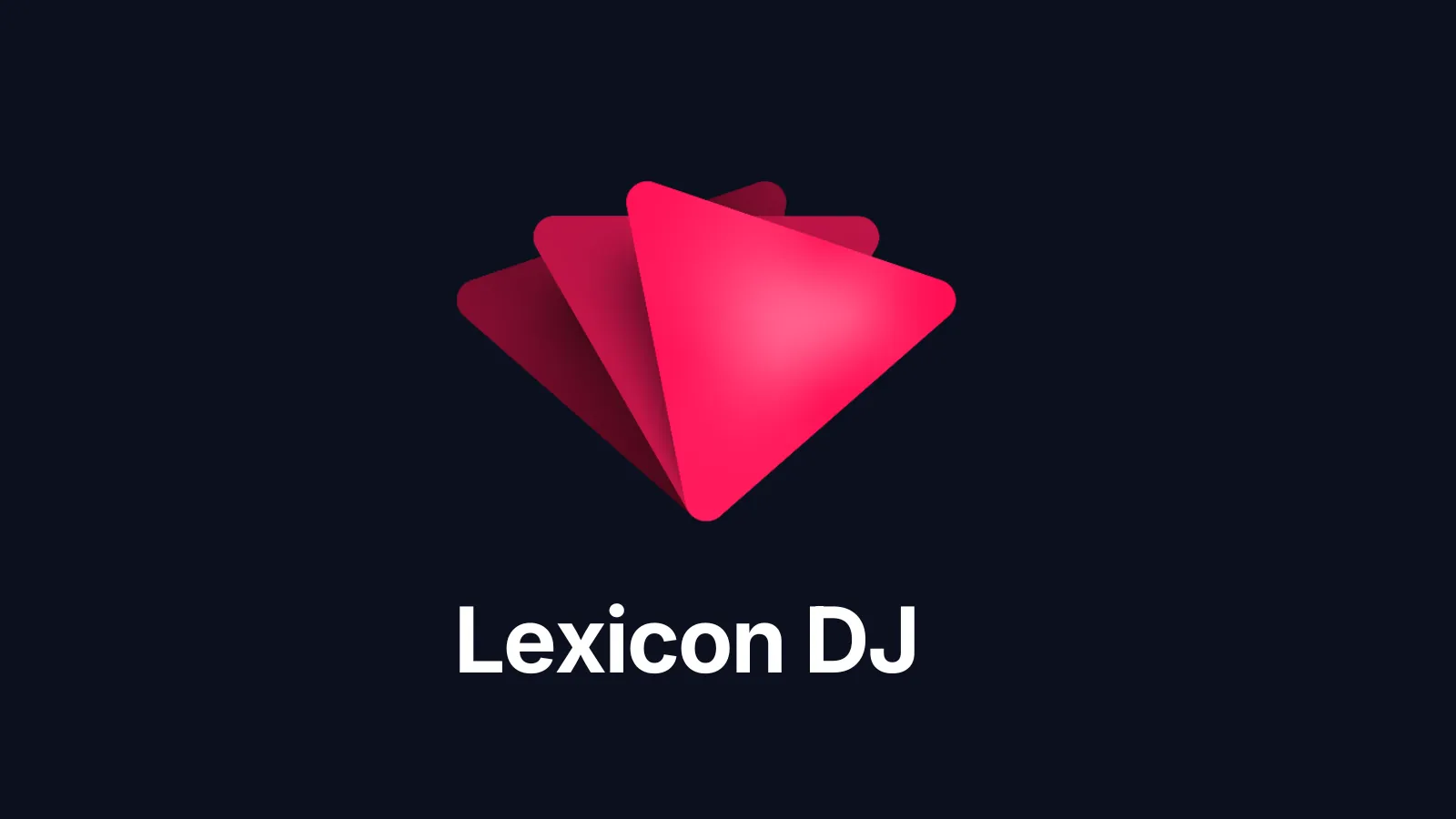 The Lexicon DJ logo, a fanned stack of pink and red triangles above the Lexicon DJ wordmark