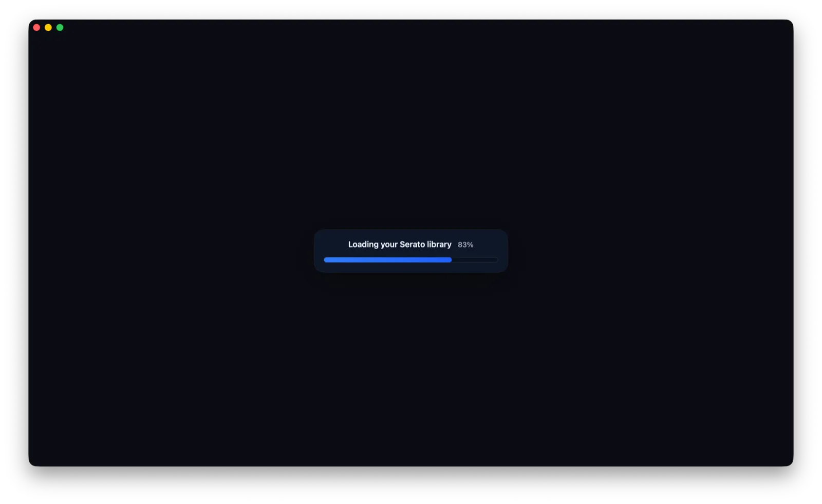 CrateSweep loading a Serato DJ library